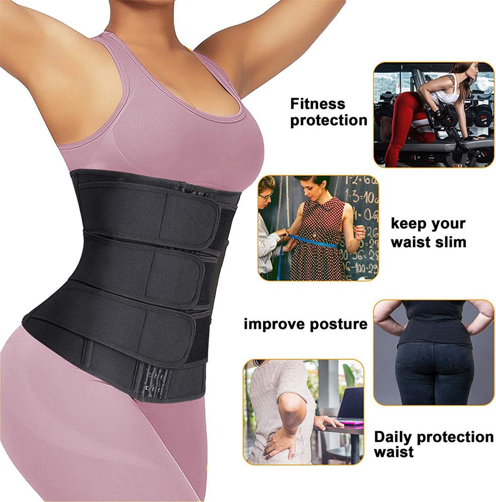 3 Straps Sauna Hot Waist Trainer Belt For Women Workout - Nebility