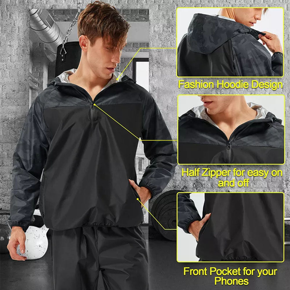 Nebility Men Stylish Long Sleeve Sweat Jacket Zipper with Hood