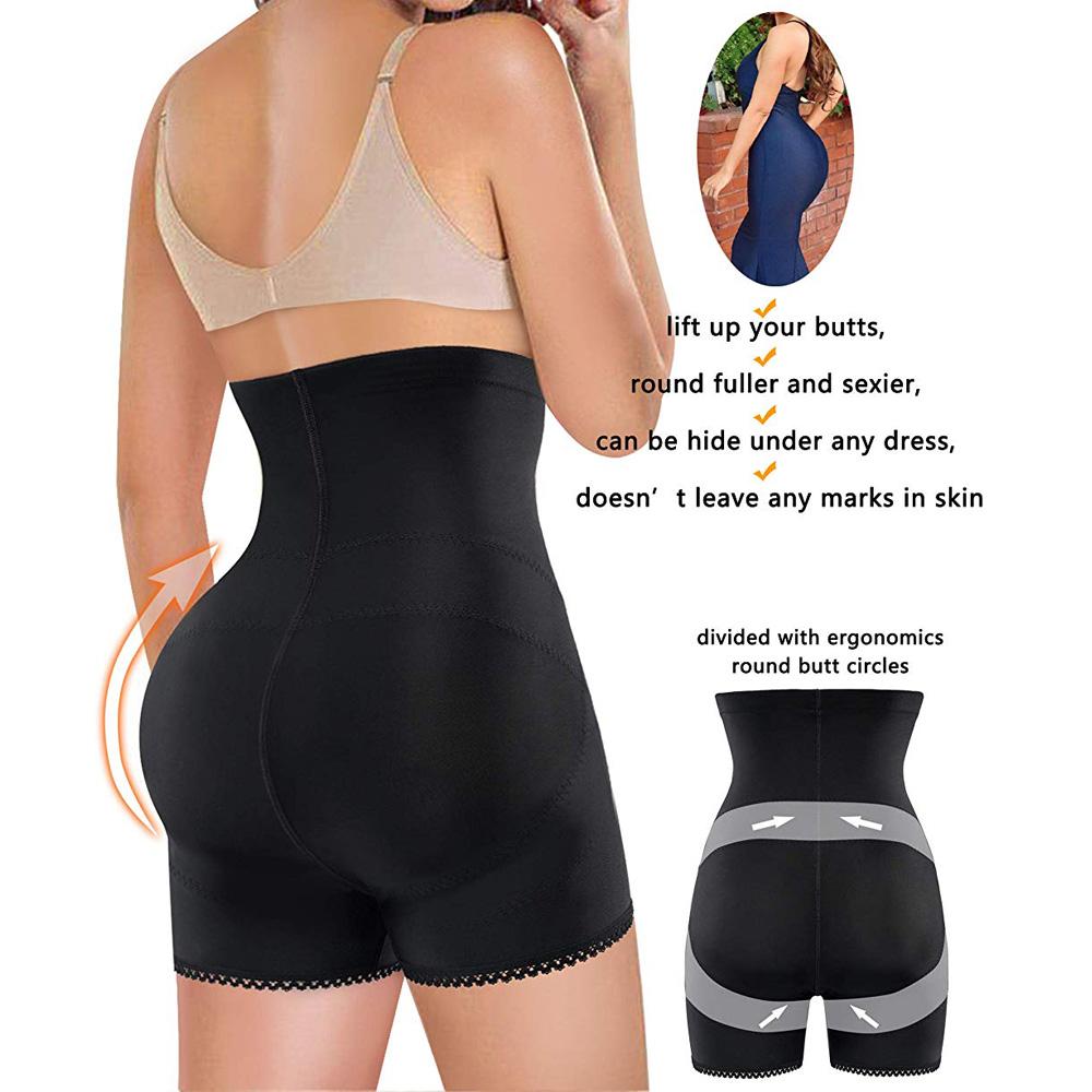 Women High Waist Tummy Control Smooth Thigh Black Butt Lifter - Nebility