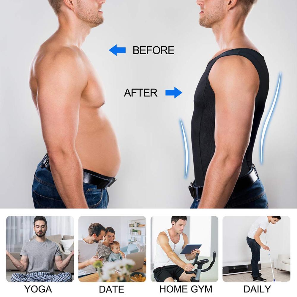 Men‘s Black Compression Vest Slimming Belly Before And After- Nebility