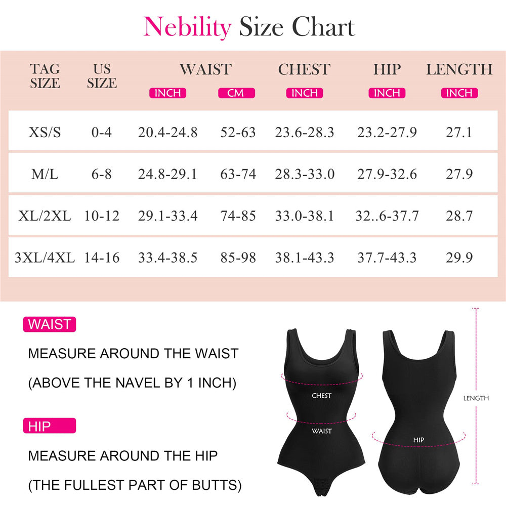 Nebility Women Seamless Round Neck Tummy Control Bodysuit