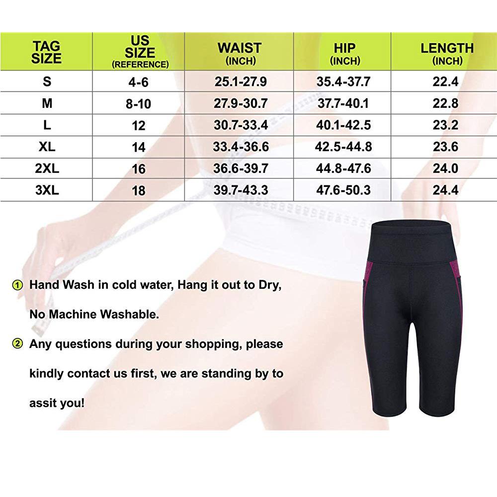 Women High Waist Sauna Sweat Shorts With Side Pocket Size Chary - Nebility
