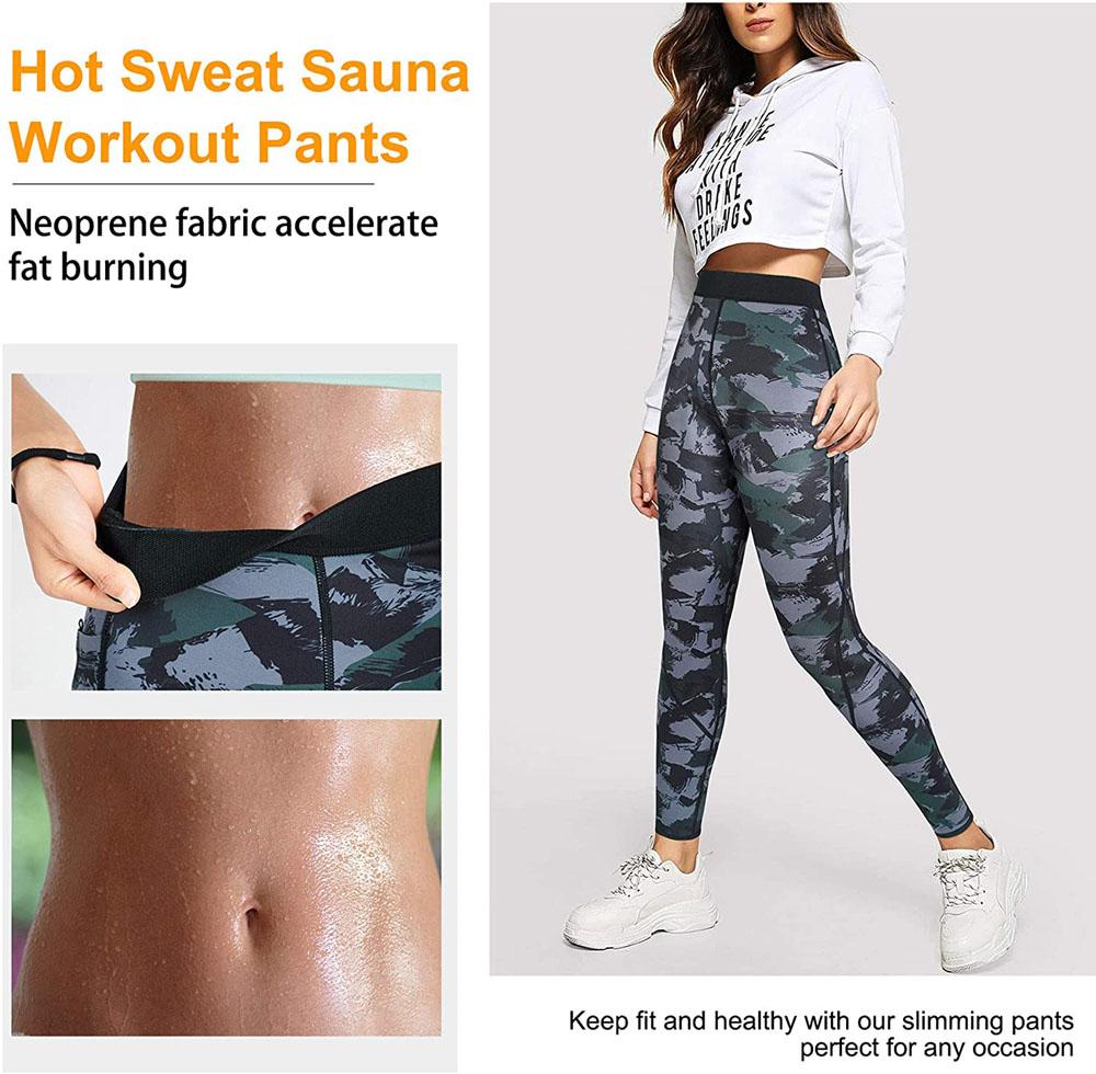 Camouflage Neoprene High Waist 3 Layers Yoga Pants for Women - Nebility