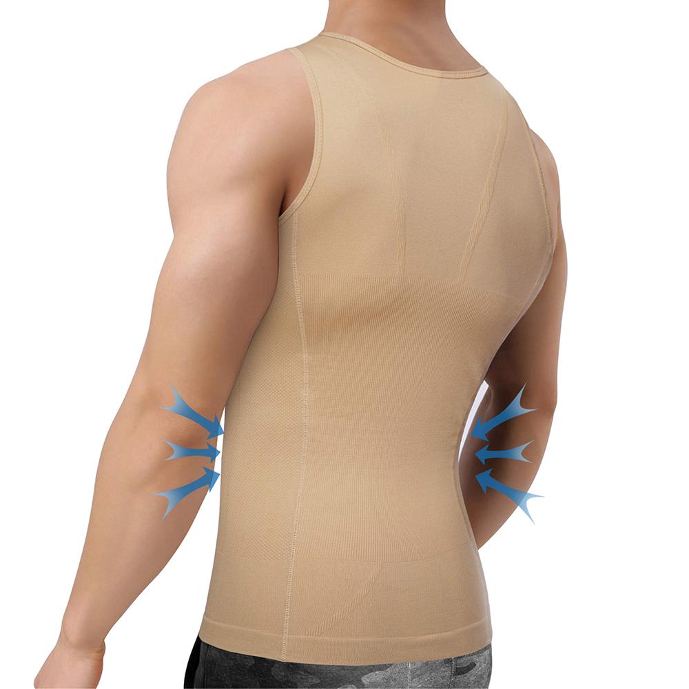 Men‘s Beige Compression Vest Slimming Belly - Nebility