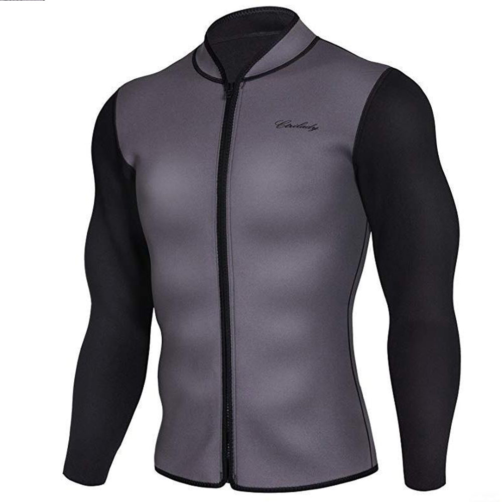 Mens Waterproof Hot Suana Comression Jacket With Zipper Grey - Nebility